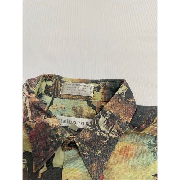 Claiborne Vintage Equestrian Button Up Shirt Size Small - Picture 3 of 10